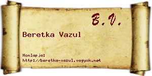 Beretka Vazul névjegykártya